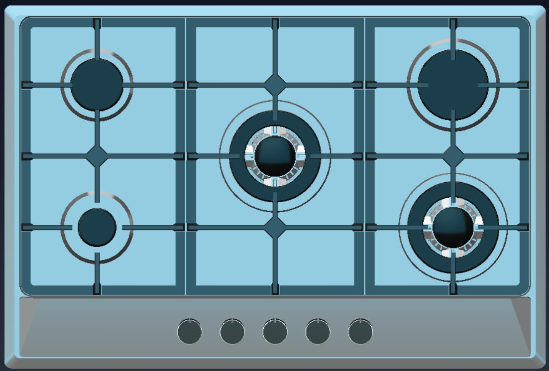 08011 - A/08012 - A Stainless steel built - in 5 - hole gas stove stand for household multi - burner natural gas stove 08011 - A/08012 - A 不锈钢嵌入式五眼燃气灶架 家用多灶头天然气炉灶 - 炉架 - Zhongshan Star Trade - 08012 - A