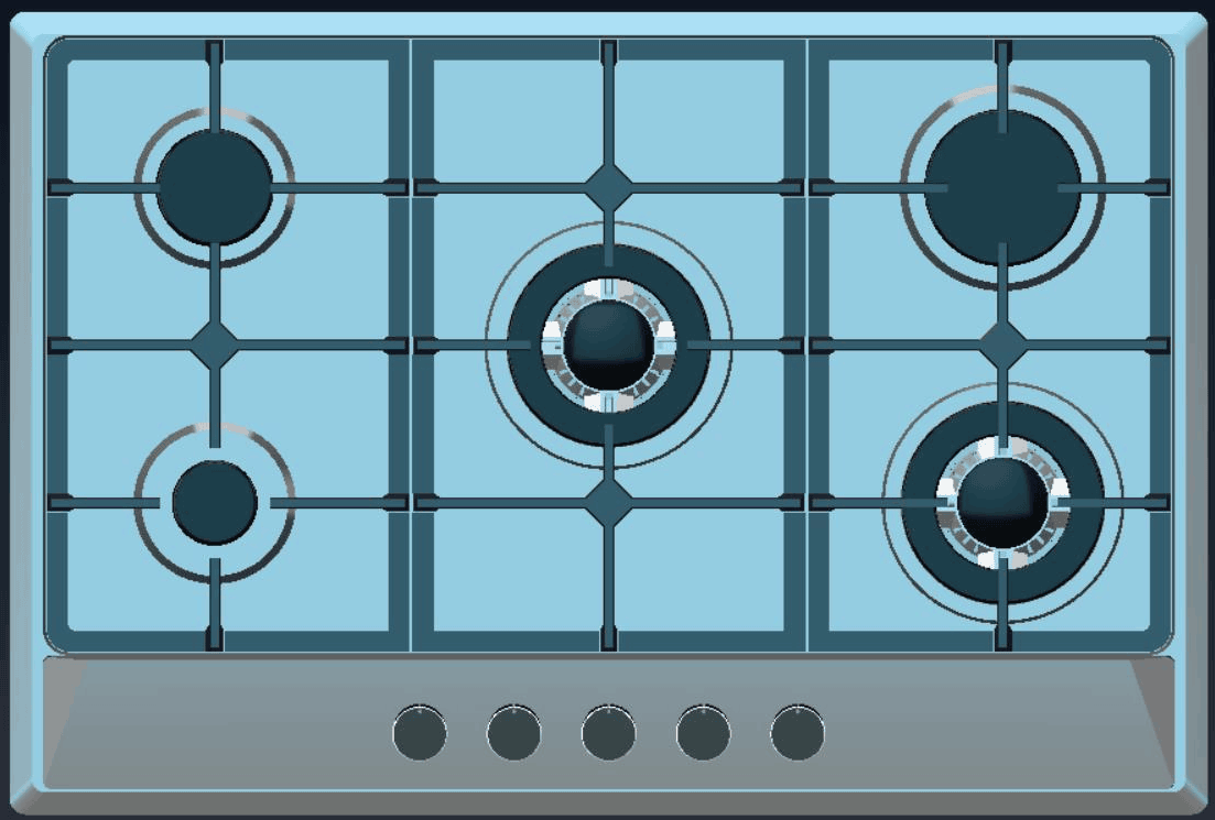 08011 - A/08012 - A Stainless steel built - in 5 - hole gas stove stand for household multi - burner natural gas stove 08011 - A/08012 - A 不锈钢嵌入式五眼燃气灶架 家用多灶头天然气炉灶 - 炉架 - Zhongshan Star Trade - 08012 - A