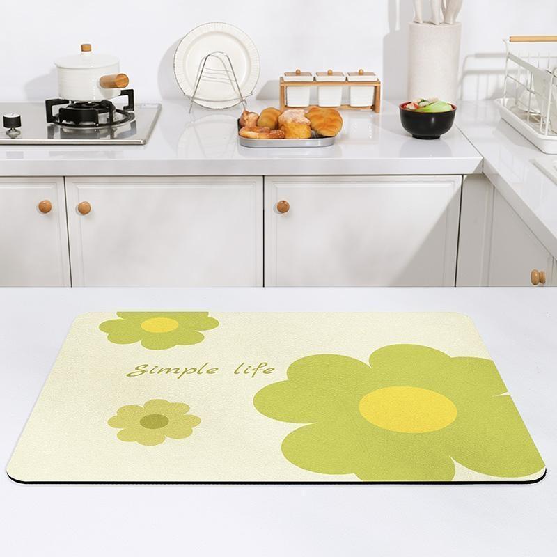Draining mat, kitchen tabletop heat insulation coaster, dining table absorbent and anti-slip mat