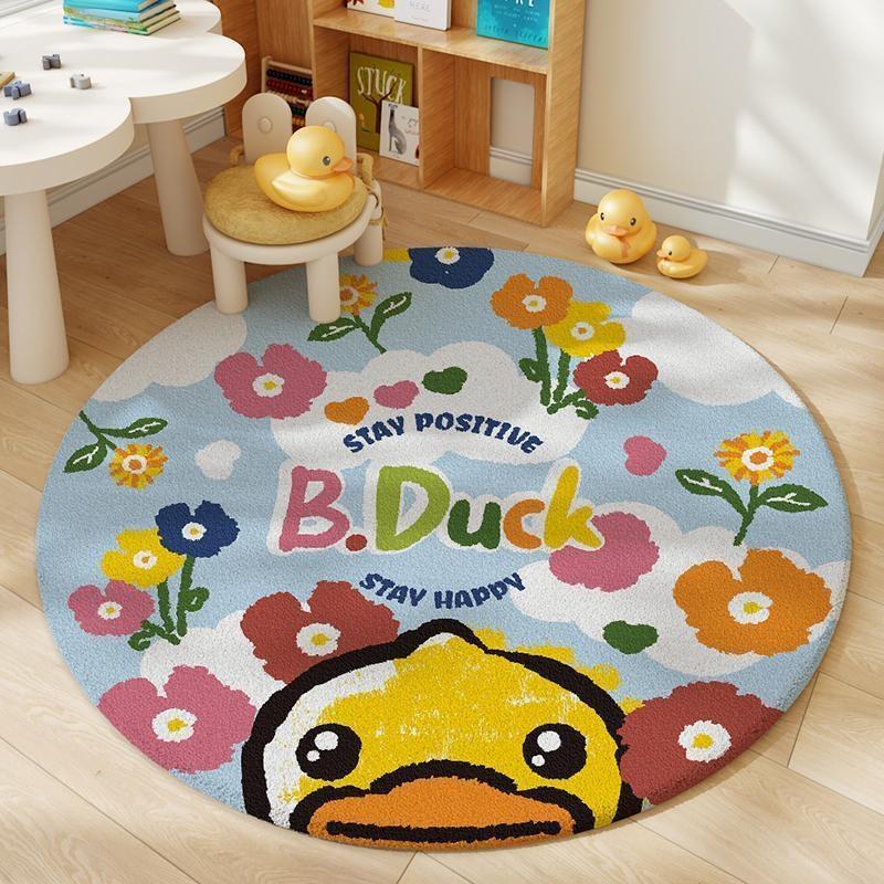 Faux cashmere carpet, dirt-resistant sofa mat, round floor mat, home bedroom bedside blanket