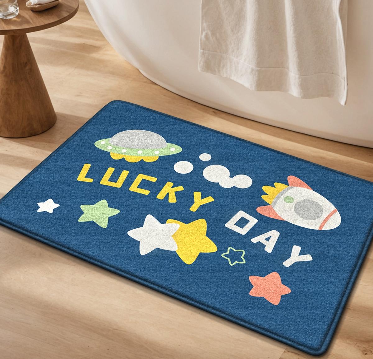 Floor mat - Flannel bathroom non-slip mat - Home bathroom thick sponge water-absorbing quick-drying foot mat