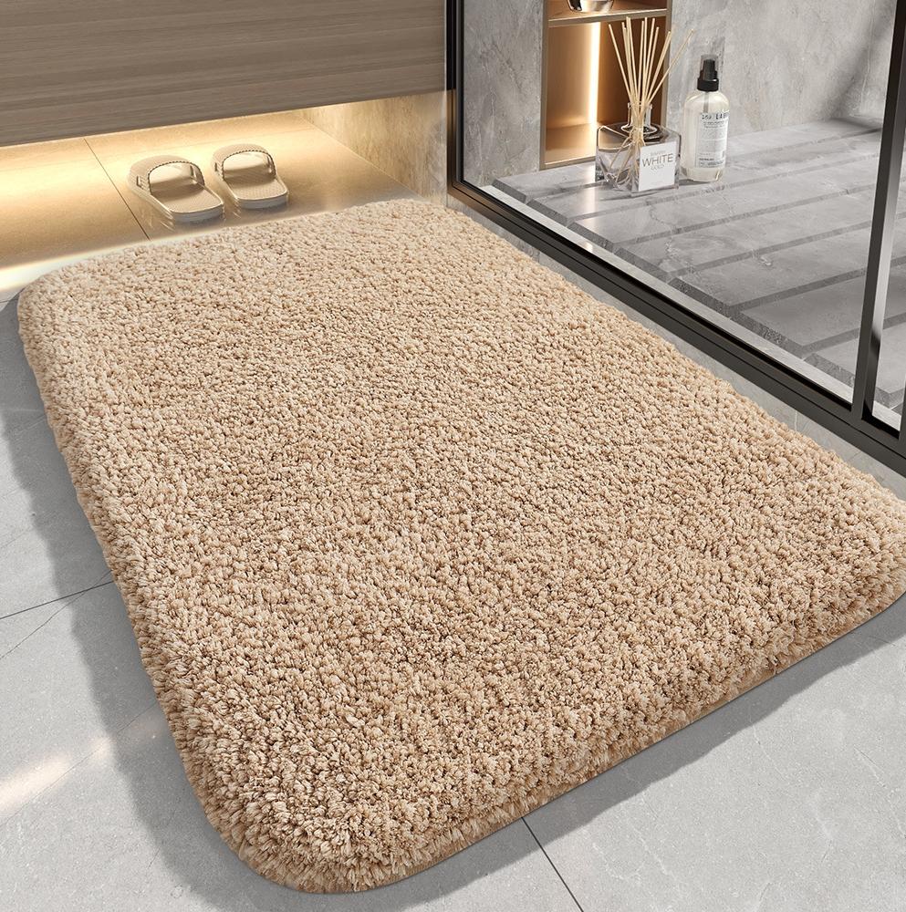 Home bathroom thickly-textured plush floor mat, strong water absorption, quick drying, anti-slip mat, plush mat