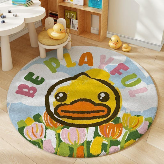 Faux cashmere carpet, dirt-resistant sofa mat, round floor mat, home bedroom bedside blanket