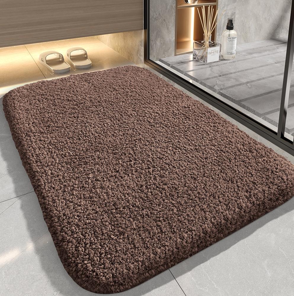 Home bathroom thickly-textured plush floor mat, strong water absorption, quick drying, anti-slip mat, plush mat