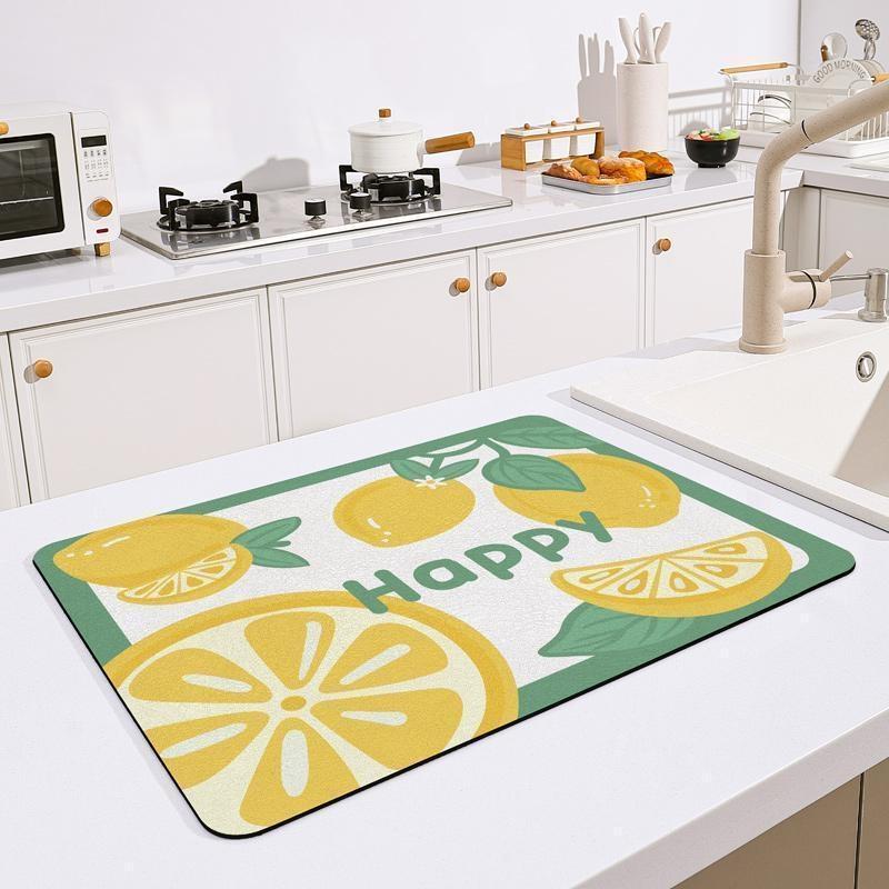 Draining mat, kitchen tabletop heat insulation coaster, dining table absorbent and anti-slip mat