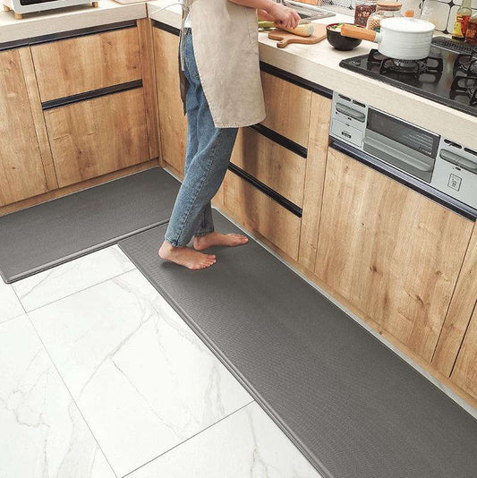 Simple thickened PU leather floor mat, shock-absorbing and oil-proof kitchen floor mat, foamed long strip dark pattern anti-fatigue pad Zhongshan Star Trade