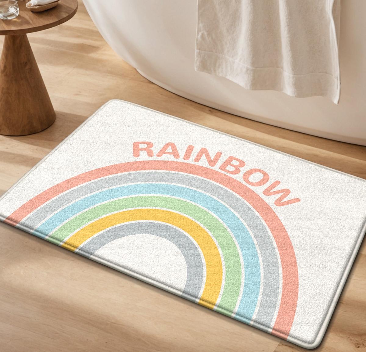 Floor mat - Flannel bathroom non-slip mat - Home bathroom thick sponge water-absorbing quick-drying foot mat