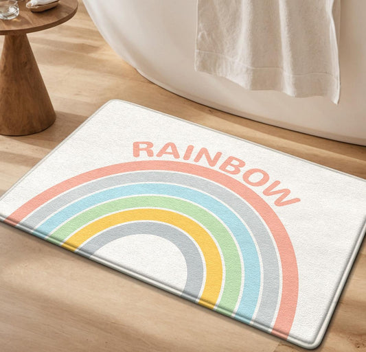 Floor mat - Flannel bathroom non-slip mat - Home bathroom thick sponge water-absorbing quick-drying foot mat