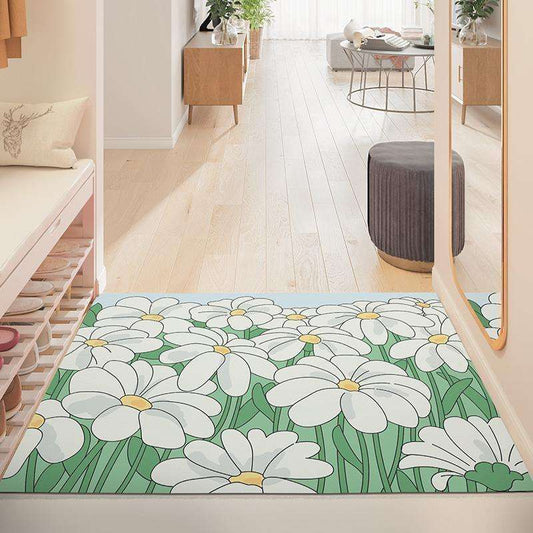Artistic floral ultra-thin scratch-resistant mat, anti-slip mat for the entrance door and foyer, wear-resistant and easy-to-clean home floor mat Zhongshan Star Trade