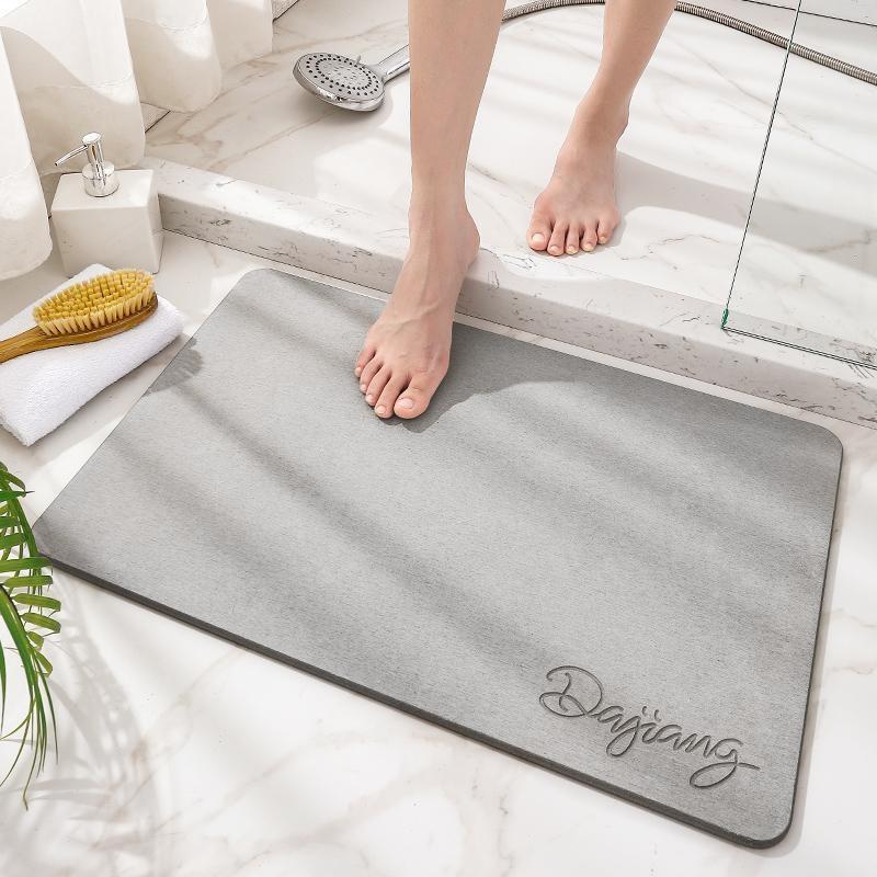 Natural diatom mud bathroom floor mat, strong water absorption, household anti-slip mat, quick-drying foot mat