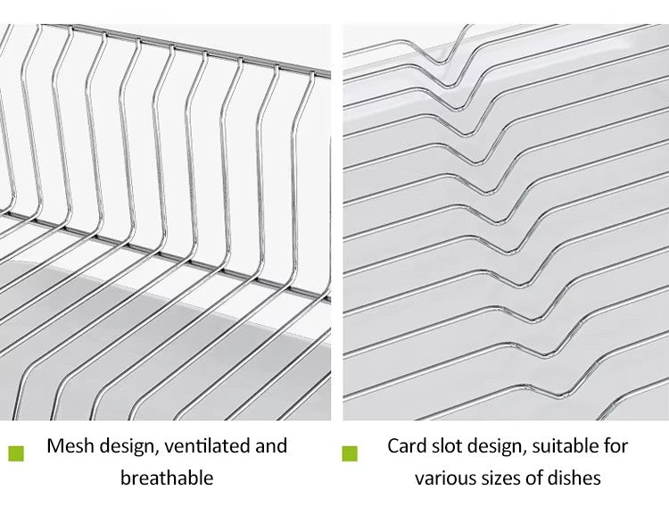 Kitchen tableware rack, desktop stainless steel bowl and plate, drain pipe rack, fruit and vegetable storage basket, bowl and