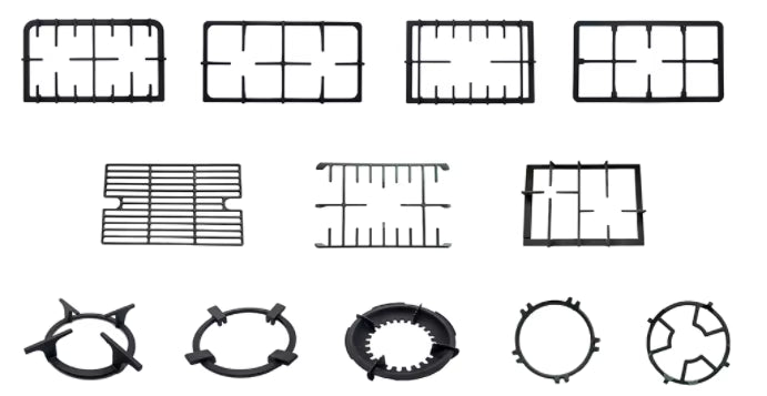Cast iron embedded five-hole gas stove frame, sturdy and durable, popular in Europe and America, suitable for multi-burner natural gas stoves in restaurants, homes, etc. - T16A/B Zhongshan Star Trade