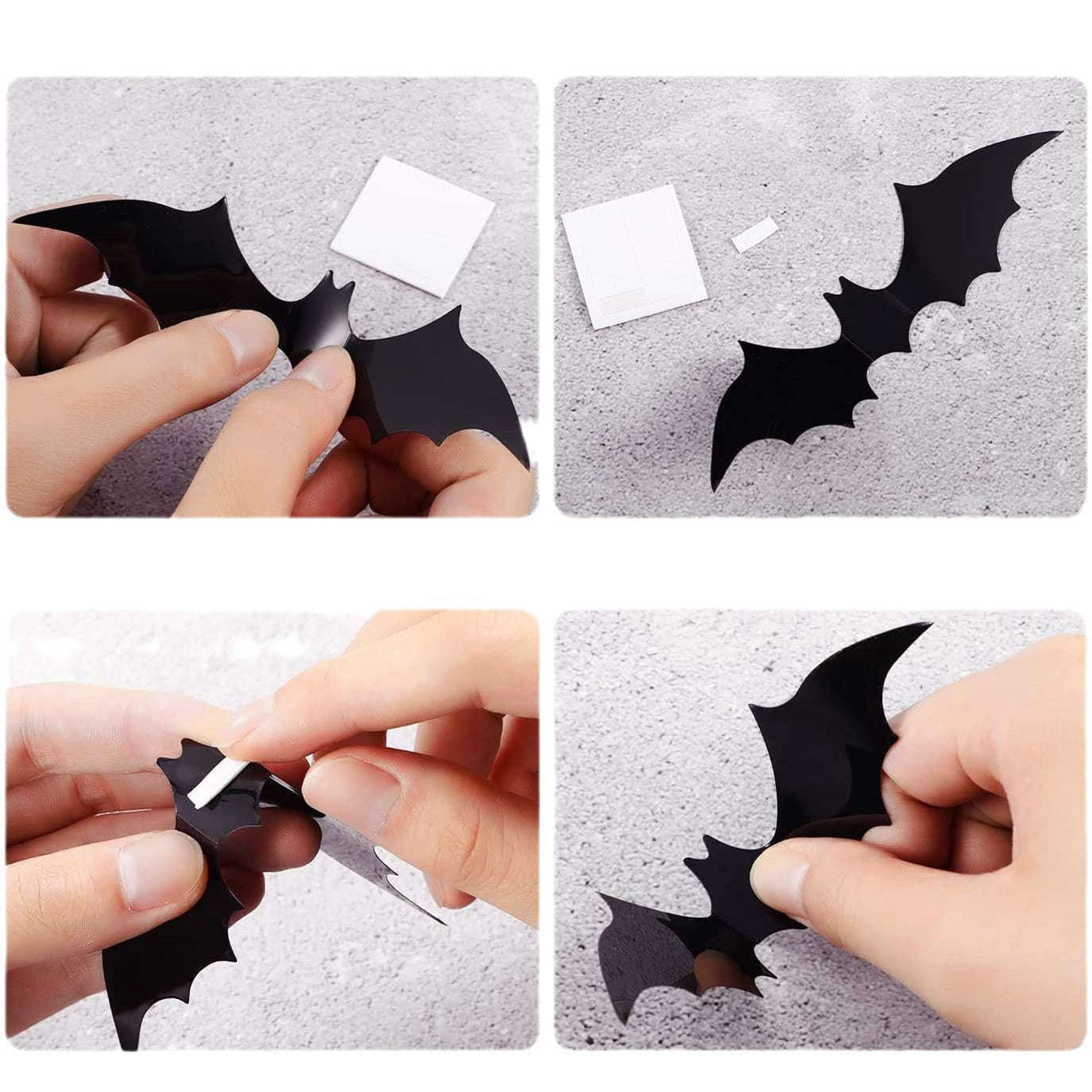 Bat Halloween decorations: Halloween bat wall decorations, bat stickers, decals, PVC 3D walls, bat horror stickers, Halloween party decorations, indoor and outdoor DIY home window and door decorations - 万圣节装饰品 - Zhongshan Star Trade