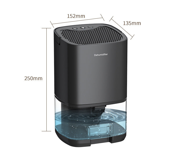 Household dehumidifier 1000ML water tank with automatic shut-off function, suitable for 5 to 26 square meters portable small dehumidifier, suitable for bathroom, bedroom, RV, closet room, 7-color LED light