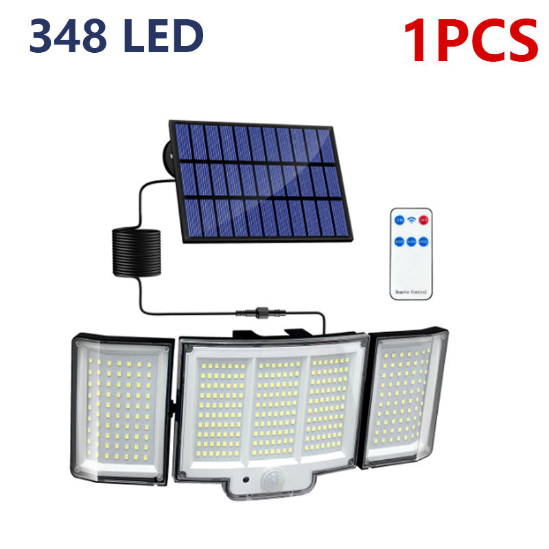 Solar outdoor light 2835LM 106 LED safety light, with remote control, IP65 waterproof, 180° wide-angle floodlight wall lamp, with 4 modes