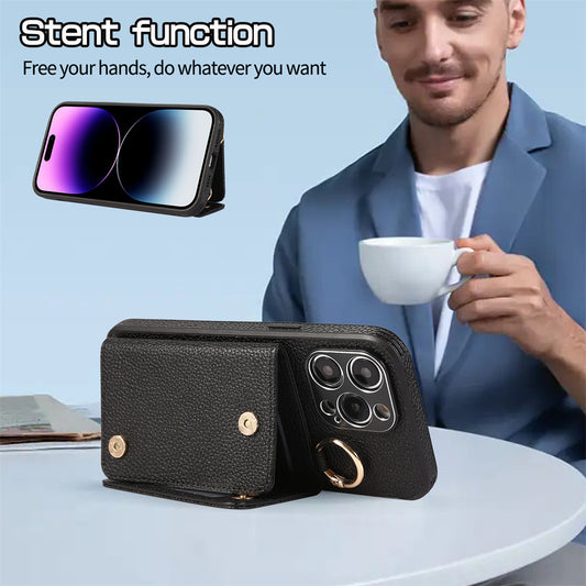 The crossbody lanyard card insert phone case is suitable for the Apple series