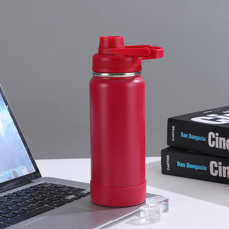 Space kettle, 304 stainless steel anti - slip bottom pad, insulated cup, large capacity outdoor sports water bottle 太空壶304不锈钢防滑底垫保温杯大容量户外运动水壶 - 保温杯 - Zhongshan Star Trade - 红色 - 1000ml