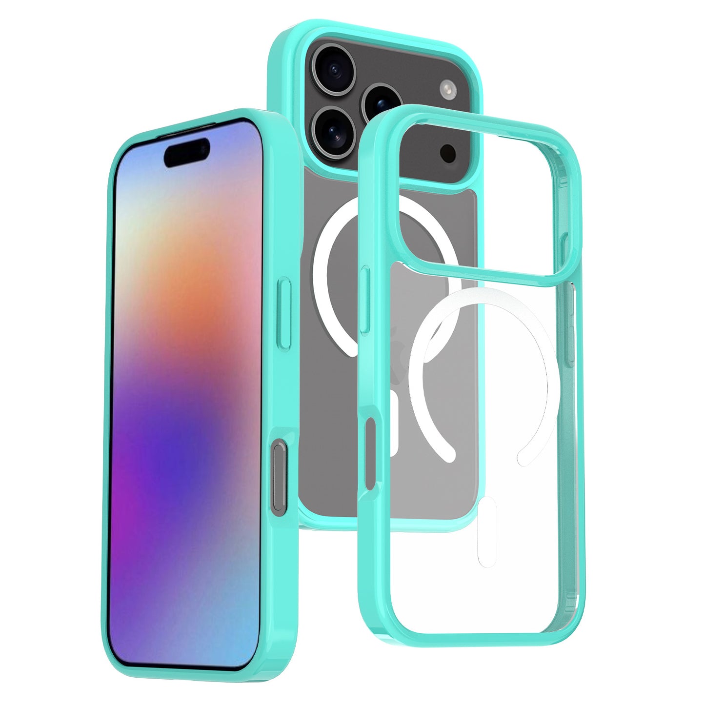 This magnetic transparent iphone16plus drop protection case is suitable for the iPhone 17promax phone case