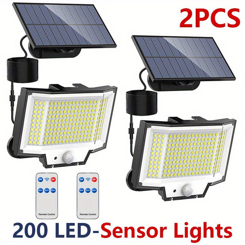 Solar outdoor light 2835LM 106 LED safety light, with remote control, IP65 waterproof, 180° wide-angle floodlight wall lamp, with 4 modes