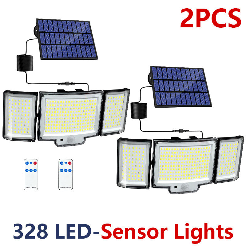 Solar outdoor light 2835LM 106 LED safety light, with remote control, IP65 waterproof, 180° wide-angle floodlight wall lamp, with 4 modes