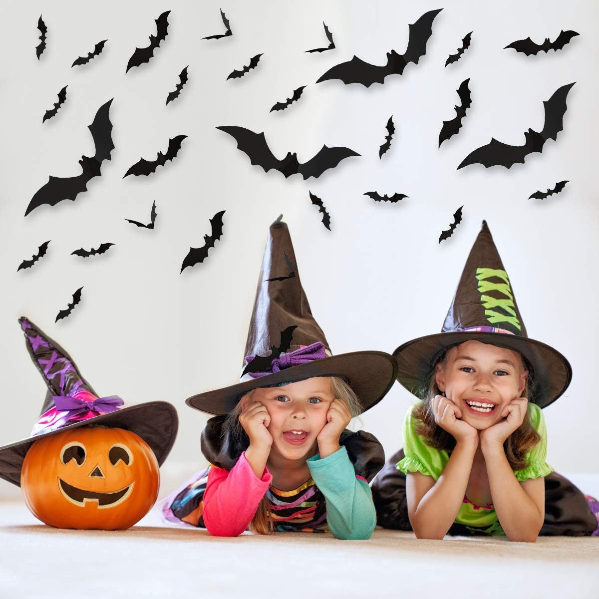 Bat Halloween decorations: Halloween bat wall decorations, bat stickers, decals, PVC 3D walls, bat horror stickers, Halloween party decorations, indoor and outdoor DIY home window and door decorations - 万圣节装饰品 - Zhongshan Star Trade