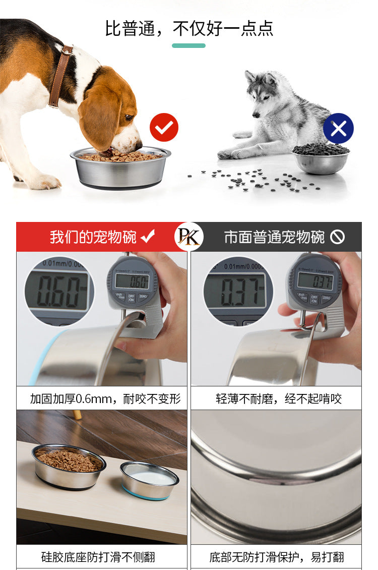 Dog Bowl, Heavy Duty Metal Food and Water Bowl for Feeding Dogs and Cats, Dishwasher Safe, Rust Resistant Stainless Steel, BPA Free Rubber Base 狗碗 ,用于喂狗和猫的重型金属食物和水碗,可用洗碗机清洗,防锈不锈钢,不含 BPA 的橡胶底座 - 宠物友好型户外用品 - Zhongshan Star Trade