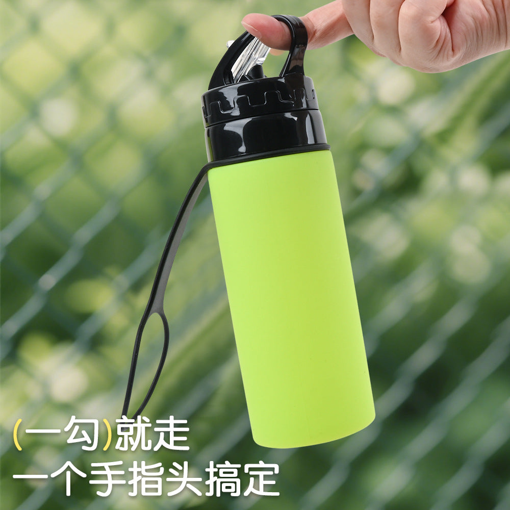 Silicone outdoor water bottle, high appearance level, pp high - temperature resistant, shockproof, portable, folding water cup for children, students and adults 硅胶户外水壶高颜值pp耐高温防摔便携儿童学生成人折叠水杯 - 保温杯 - Zhongshan Star Trade