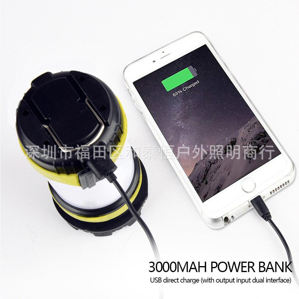The LED camping lantern flashlight is rechargeable, portable flashlight with 6 light modes, 3000mAh power bank, IPX6 waterproof, USB, hurricane camping light, emergency LED 露营灯笼手电筒可充电,便携式手电筒,带 6 种灯光模式,3000mAh 移动电源,IPX6 防水,USB ,飓风露营灯,应急 - 太阳能LED露营灯 - Zhongshan Star Trade