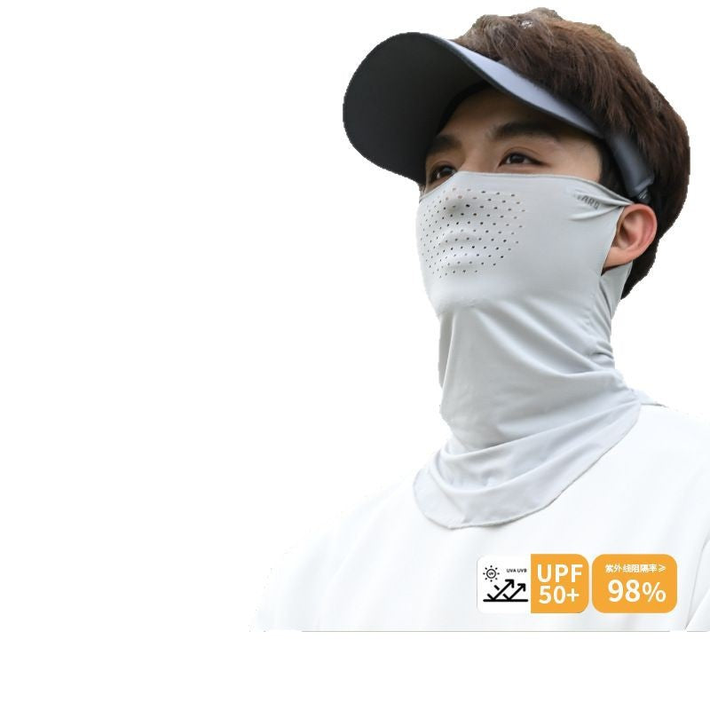 Ice Silk sun protection mask, full face sun protection and UV protection, cycling sports, men's magic headscarf and neckerchief
