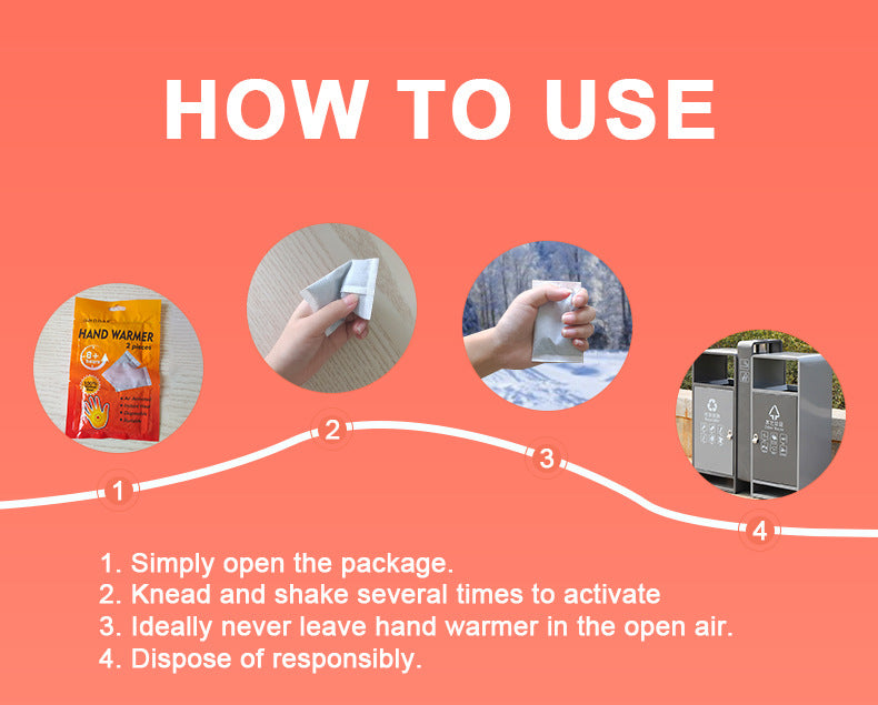Hand warmers, heating insoles, warm foot patches, warm patches - long-lasting, safe, natural and odorless air-activated hand