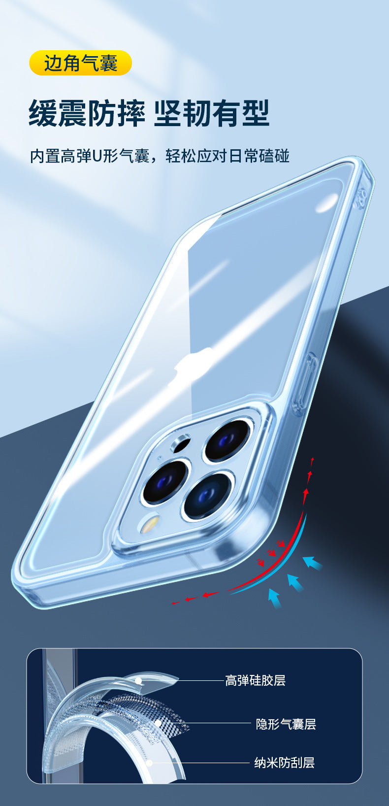 IPhone 17 phone case, iPhone 16 transparent soft case 15 four-corner drop resistant ultra-thin 13pro14 space protective case