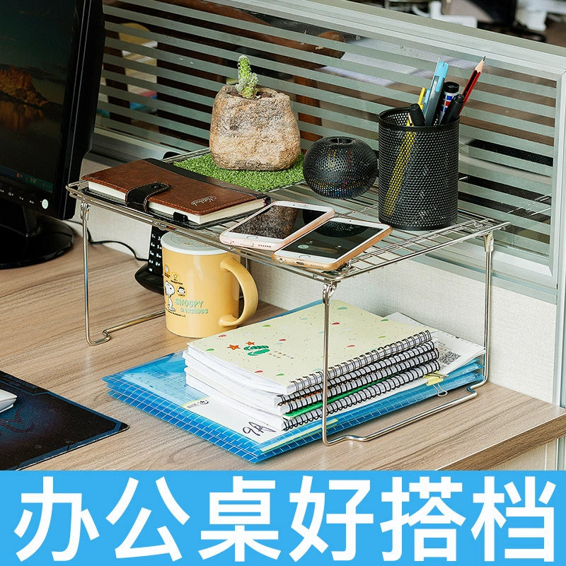 Lower sink storage rack 304 stainless steel cabinet separation storage rack cabinet pot rack freezer multi-layer storage