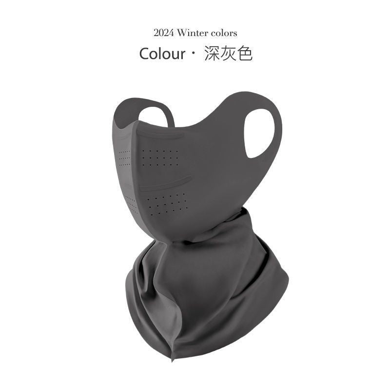 Sun protection all-in-one mask, long neck protection, eye corner protection, summer UV dust protection, sun protection, neck protection 3D ice silk mask