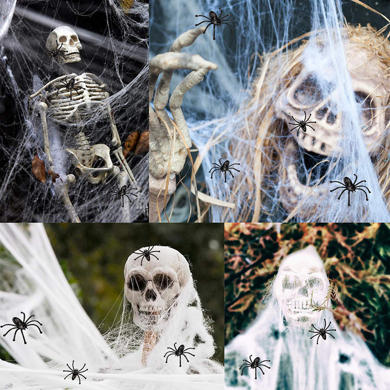 7m Halloween spider web + 150cm giant spider decoration, a fake spider with a huge triangular spider web, suitable for indoor and outdoor Halloween decorations, yard home costumes, party haunted house decorations - 万圣节装饰品 - Zhongshan Star Trade