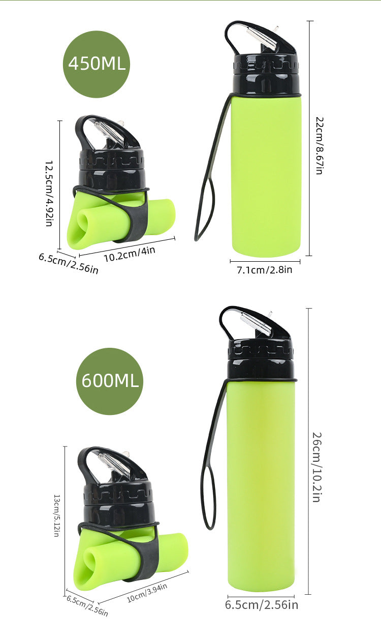 Silicone outdoor water bottle, high appearance level, pp high - temperature resistant, shockproof, portable, folding water cup for children, students and adults 硅胶户外水壶高颜值pp耐高温防摔便携儿童学生成人折叠水杯 - 保温杯 - Zhongshan Star Trade