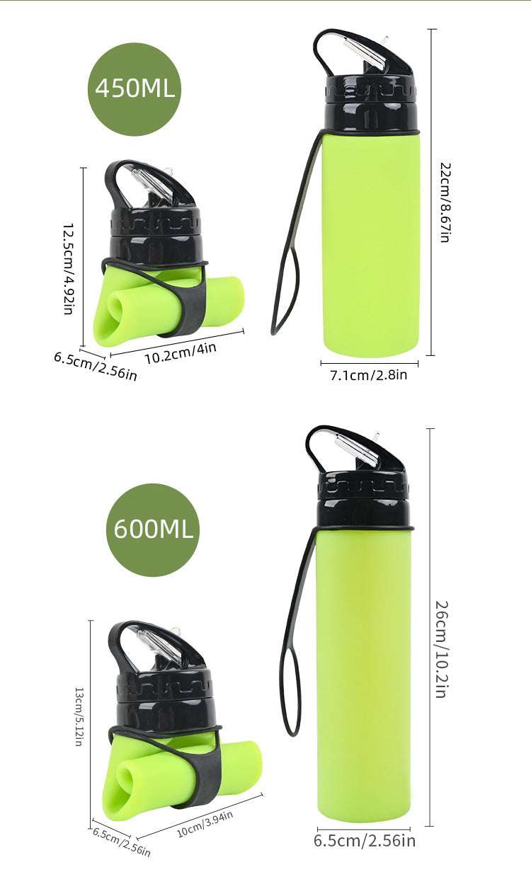 Silicone outdoor water bottle, high appearance level, pp high - temperature resistant, shockproof, portable, folding water cup for children, students and adults 硅胶户外水壶高颜值pp耐高温防摔便携儿童学生成人折叠水杯 - 保温杯 - Zhongshan Star Trade