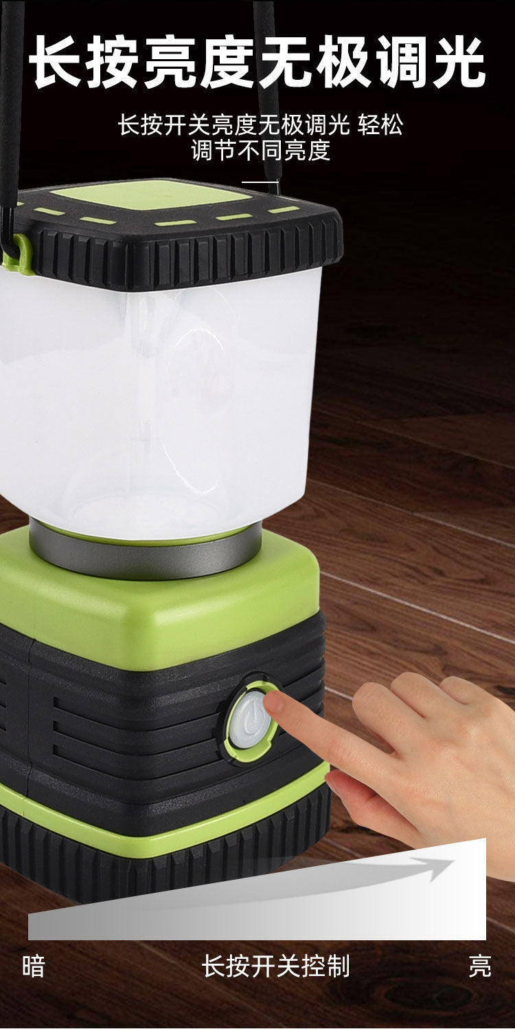 Outdoor high - intensity lighting camping lamp, light touch dimming waterproof camping portable lamp, multi - functional emergency light 户外强光照明野营灯 轻触调光防水露营手提灯多功能应急灯 - 太阳能LED露营灯 - Zhongshan Star Trade