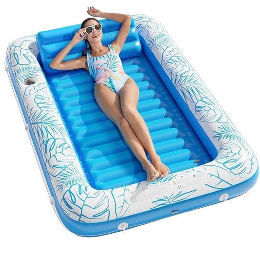 Inflatable Tanning Pool Lounger Float - 4 in 1 Sun Tan Tub Sunbathing Pool Lounge Raft Floatie Toys Water Filled Tanning Bed Mat Pad for Adult Blow Up Kiddie Pool Kids Ball Pit Pool 充气日光浴泳池躺椅浮子 - 4合1日光浴浴缸日光浴泳池躺椅浮子玩具充气日光浴床垫,成人充气儿童泳池儿童球池 - 水上玩具 - Zhongshan Star Trade