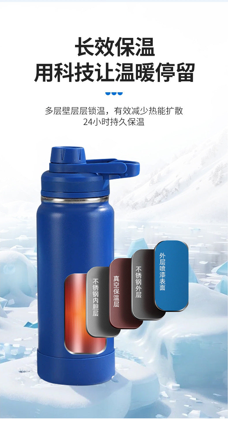 Space kettle, 304 stainless steel anti - slip bottom pad, insulated cup, large capacity outdoor sports water bottle 太空壶304不锈钢防滑底垫保温杯大容量户外运动水壶 - 保温杯 - Zhongshan Star Trade
