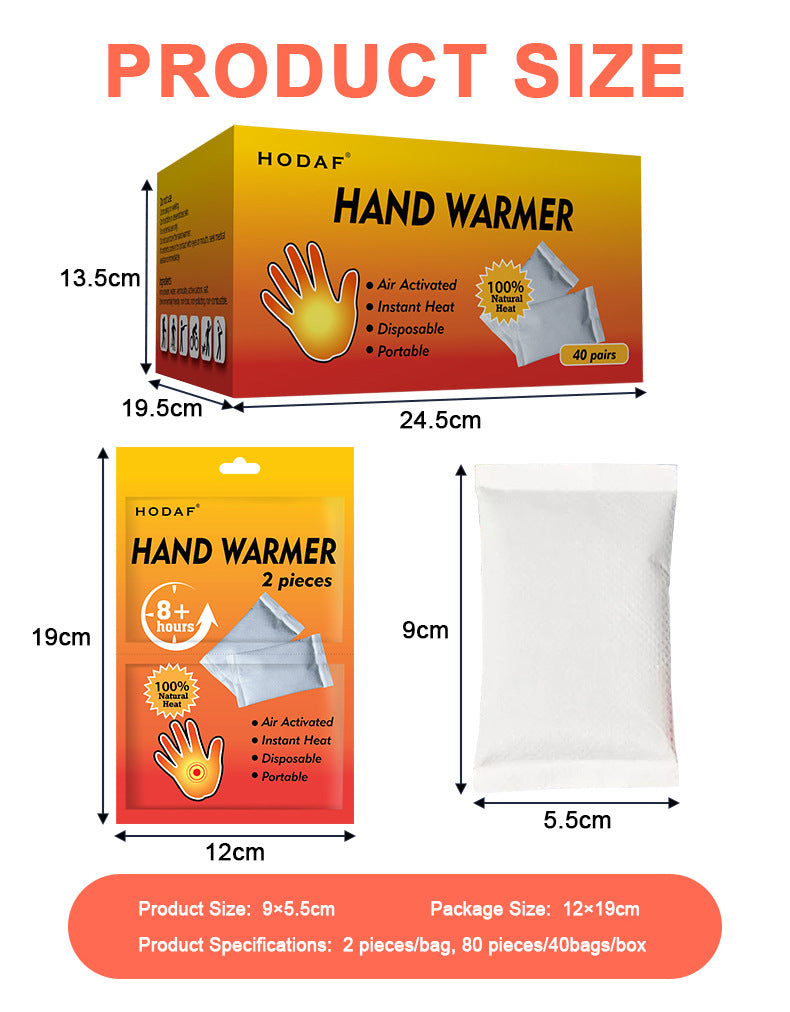 Hand warmers, heating insoles, warm foot patches, warm patches - long-lasting, safe, natural and odorless air-activated hand