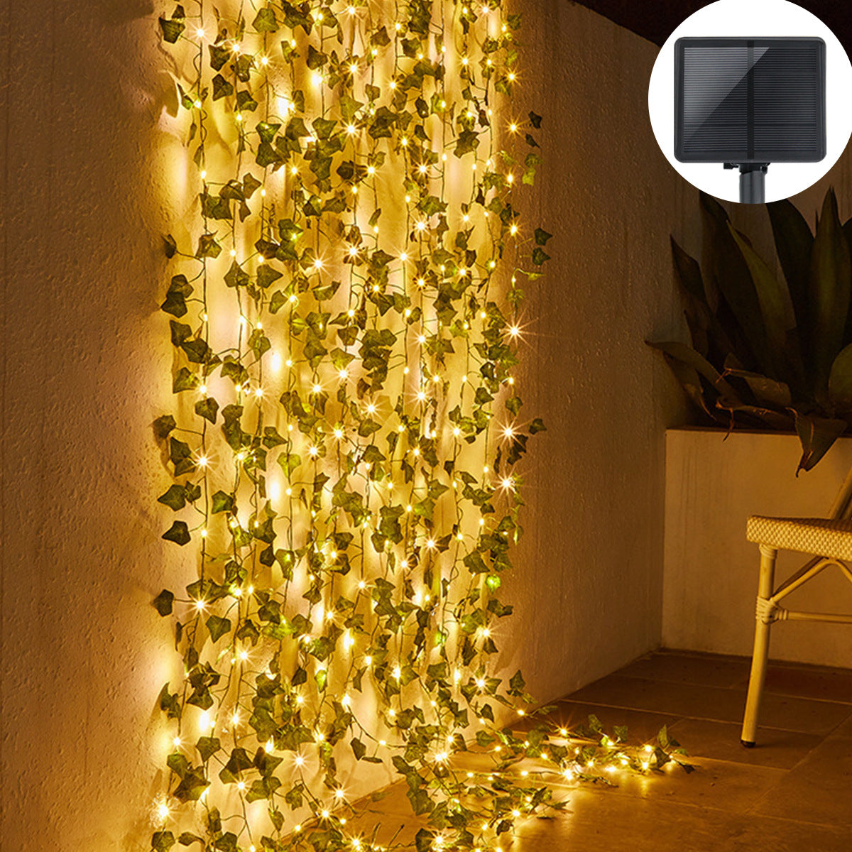 Solar rattan light string battery box, maple leaf rattan decorative light string, outdoor courtyard decorative light 太阳能藤条灯串 电池盒枫叶藤条装饰灯串户外庭院装饰灯 - 万圣节装饰品 - Zhongshan Star Trade