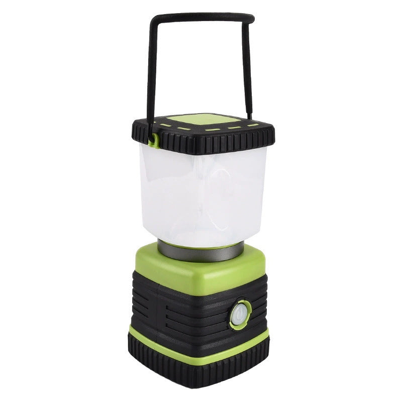 Outdoor high - intensity lighting camping lamp, light touch dimming waterproof camping portable lamp, multi - functional emergency light 户外强光照明野营灯 轻触调光防水露营手提灯多功能应急灯 - 太阳能LED露营灯 - Zhongshan Star Trade - 绿色干电池款(不含电池)
