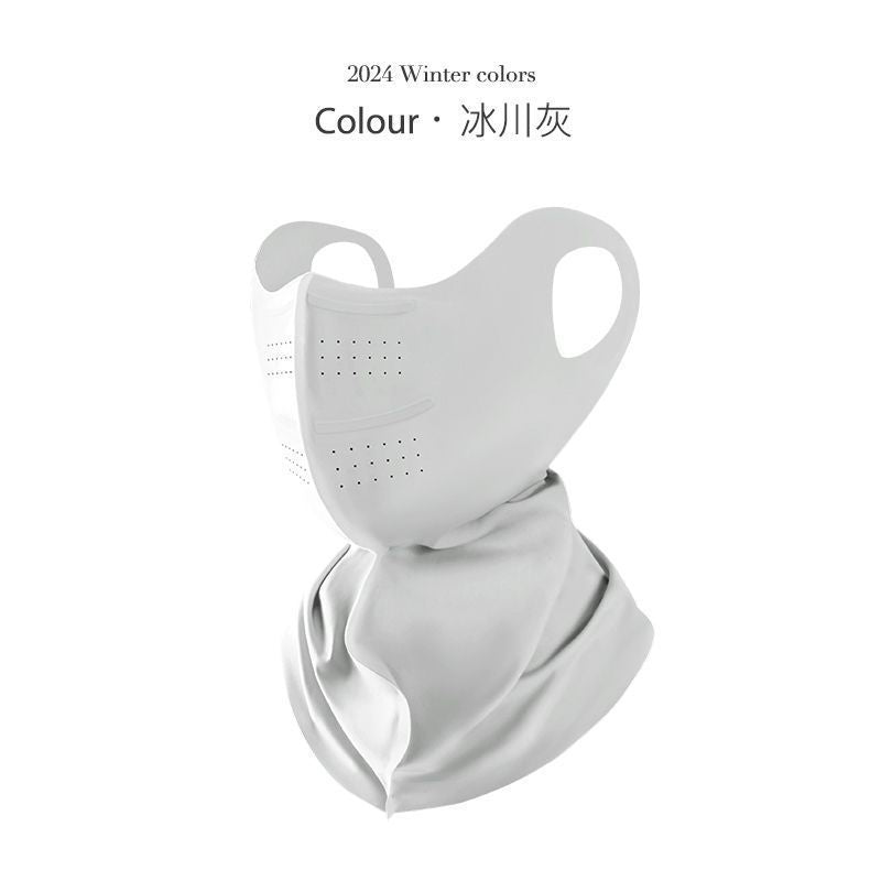 Sun protection all-in-one mask, long neck protection, eye corner protection, summer UV dust protection, sun protection, neck protection 3D ice silk mask