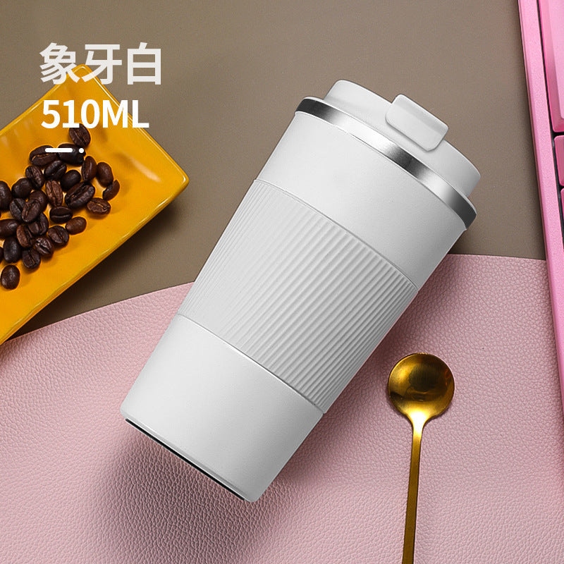 Vacuum insulated stainless steel travel cups, reusable coffee cups or water bottles with leak - proof LIDS, BPA - free, can keep beverages hot for 6 hours or cold for 12 hours 真空隔热不锈钢旅行杯,带防漏盖可重复使用的咖啡杯或水瓶不含 BPA 可使饮料保持热 6 小时或冷 12 小时 - 保温杯 - Zhongshan Star Trade - 白色(三代咖啡杯) - 510ml
