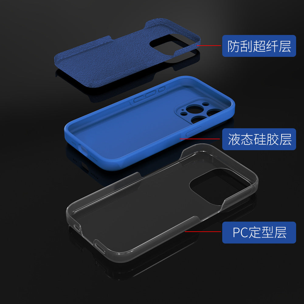Liquid silicone Apple 17 phone case, iphone16promax/15/14 all-in-one anti-drop skin-feel protective cover