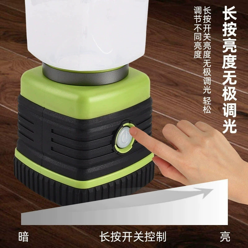 Outdoor high - intensity lighting camping lamp, light touch dimming waterproof camping portable lamp, multi - functional emergency light 户外强光照明野营灯 轻触调光防水露营手提灯多功能应急灯 - 太阳能LED露营灯 - Zhongshan Star Trade