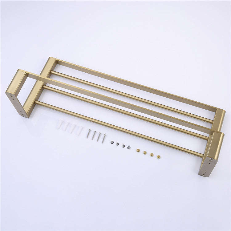 High-end brushed gold stainless steel towel rack and bath towel holder bathroom hardware set bathroom storage rack Zhongshan Star Trade