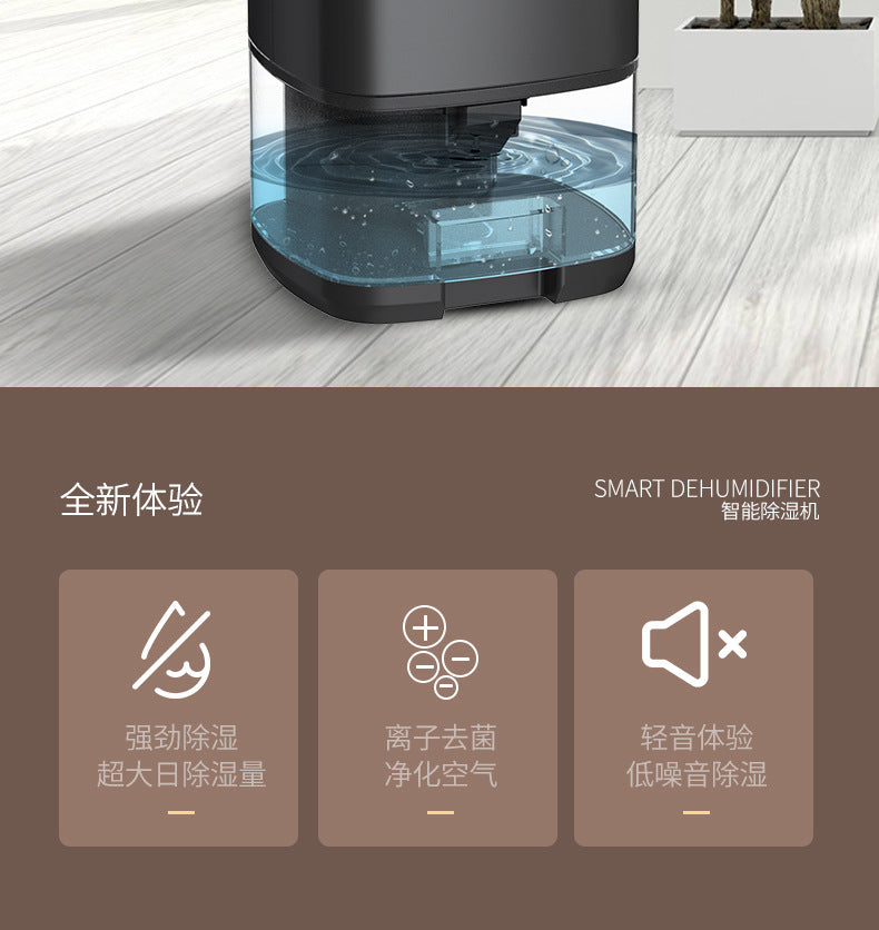 Household dehumidifier 1000ML water tank with automatic shut-off function, suitable for 5 to 26 square meters portable small dehumidifier, suitable for bathroom, bedroom, RV, closet room, 7-color LED light