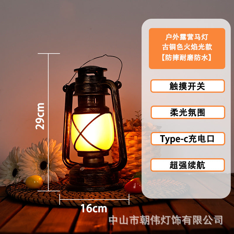 LED lamp decoration desk lamp creative retro horse lamp night lamp restaurant camping lamp ambient lamp bar lamp led灯装饰台灯创意复古马灯小夜灯餐厅露营灯氛围灯酒吧台灯 - 太阳能LED露营灯 - Zhongshan Star Trade
