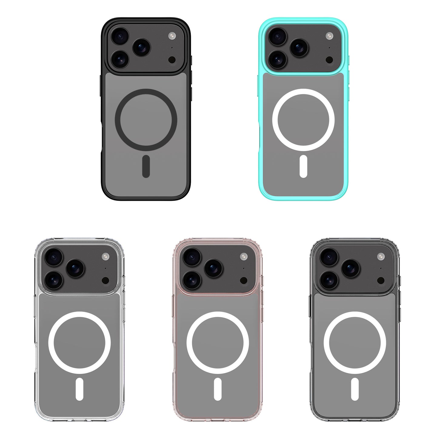 This magnetic transparent iphone16plus drop protection case is suitable for the iPhone 17promax phone case